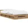 vidaXL Letto matrimoniale con contenitore, struttura in legno massello di quercia, 80 x 200 cm, marca vidaXL