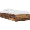 vidaXL Letto con contenitore e cassetti, in legno massello riciclato e truciolato