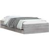 vidaXL Letto con contenitore e cassetti, colore grigio cemento, realizzato in materiale composito di legno