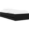 vidaXL Letto matrimoniale con contenitore, struttura in legno impiallacciato effetto noce nero, marca vidaXL