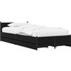 vidaXL Struttura letto con testiera, con ruote, effetto legno nero quercia, 80 x 200 cm