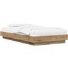 vidaXL Telaio per letto con struttura a pavimento, artigianato, rovere, 80 x 210 cm, materiale in legno