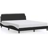 vidaXL Struttura letto "Dover" di vidaXL, nera e bianca, 152x203 cm, rivestita in ecopelle