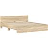 vidaXL Letto matrimoniale con testiera, finitura Sonoma, 193 x 203 cm, realizzato in legno composito