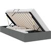 vidaXL Letto contenitore vidaXL, colore grigio scuro, 100 x 190 cm, rivestito in tessuto