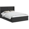 vidaXL Struttura letto con contenitore e testiera, nero, 120 x 190 cm
