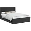 vidaXL Struttura letto con contenitore e testiera, nero, 120 x 190 cm