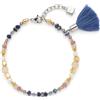 JEWELS BY LEONARDO Bracciale Babsi, bracciale in acciaio inox argentato, diverse perle in colori tenui, cubi sfaccettati e una tazza, lunghezza 18-21 cm, gioielli da donna, 024314, Eine Grösse,