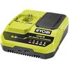 Ryobi RC18180 Caricatore Ultra-Rapido per Batterie 18V ONE+ Ryobi, Ricarica Una Batteria 4.0Ah in Solo 30 Minuti