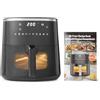 Amazon Basics - Friggitrice ad Aria 4,2L, con Finestra Trasparente, 8 Menu Preimpostati, 1500W, Nero