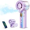 Carehabi Ventilatore Portatile con Nebulizzatore, Mini Ventilatore USB Ricaricabile 3000mAh, Display LED, 1-100 Velocità 16000 RPM, Pieghevole 115 Gradi con Cordino da Collo per Viaggio Ufficio