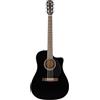 Fender CD-60SCE Dreadnought - Chitarra Acustica Elettrificata, Cutaway, Abete Massello, Tastiera in Noce, Nero, Suono Potente e Versatile, Include Lezioni Gratuite su Fender Play
