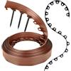 GARDENIX Bordo flessibile per prato, in plastica, resistente alle intemperie, rotondo, per aiuole, colore marrone chiaro, 10 m, 20 ancore, altezza 6 cm, per giardini e robot tosaerba