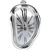 Verve Jelly Orologio decorativo Dalì che si fonde orologio da parete surreale orologio da parete distorso, orologio da tavolo fuso, orologio per scrivania da ufficio, argento