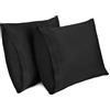 Lirex 2-Pack Federe per Cuscini, 100% Cotone Traspirante Federe Pillow Covers, 50 x 50 cm, Nero