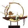 JISADER Lampada a LED Riflusso Bruciatore di Decorazione Figurine Luce Notturna Porta Creativo in Stile Cinese per Soggiorno con Portico da, Stile b