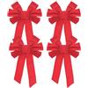 Bakiauli 4 Pezzi Fiocco di Velluto di Natale, 25 x 40 cm Fiocco Rosso Grande Natale Ghirlanda di Natale per Esterni, Riutilizzabili, per Festival, Casa, Albero di Natale