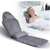 Eirolace Set completo per vasca da bagno con cuscino lombare, 142 x 48 cm, morbido divano da bagno in rete 5D con ventose e poggiatesta, tappetino per vasca da bagno e tappetino spray (grigio)