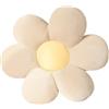LATRAT 1 cuscino decorativo da 60 cm, in peluche (bianco e giallo)