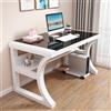 GLMGBP Scrivania per Computer in Vetro temperato con Ripiani portaoggetti - Scrivania da Gioco Semplice e Moderna Rosa per Ufficio Domestico - Ampia postazione di Lavoro (100x60x75 cm)