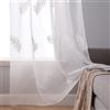 MIULEE Tende Voile Finestra Interni con Occhielli Tende a Pannello Tende a Vela Trasparente per Soggiorno e Camera da Letto 2 Pezzi Set 140X260 CM Piuma Bianco