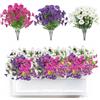Zuxbolf 9 Pz mazzi di Fiori Artificiali in Plastica,Fiori Finti per Decorazioni,Piante Finte per Interni ed Esterni, Giardino, Balcone, Casa e Ufficio (3 Colori)