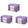 CBMZHF 3 pezzi, scatola portaoggetti con finestra trasparente, sotto il letto, scatola portaoggetti coperta, viola, 60 x 35 x 40 cm