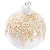 BRUBAKER Premium Pallina di Natale Perla con Cigno in Porcellana - Pallina di Vetro da 10 cm - Fatta a Mano - Decorazione per Albero di Natale - Bianco