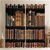 Loussiesd Tende per finestre, motivo: vecchi libri, per camera da letto e soggiorno, per bambini e ragazzi, tende a pannelli, stile vintage, libreria in legno, decorazione per la stanza, 132 x 160 cm (larghezza
