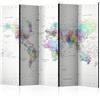 murando - Paravento da Interno Colorato 225x172 XXL 5 Pannelli - Stampa Unilaterale su Tela in TNT - Separe per Ufficio Ambienti Paraventi Decorazioni Moderno Soggiorno - Continenti k-A-0114-z-c