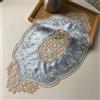 Yulakes Centrino ovale retrò francese Placemat, eleganti tovagliette in velluto, per uso domestico, cucina e sala da pranzo, 51 x 29 cm (blu)