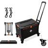 ONTYZZ Trolley per la Spesa Carrello Pieghevole con Uno Contenitore Pieghevole Separato 60L Grande Capacità Carrello della Spesa con Ruote in Gomma Freno Rotanti a 360°e Coperchio Carrelli Spesa con Ruote