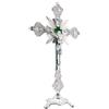 Ieron Statua di Gesù Cristo sulla croce, crocifisso da tavolo ispiratore, decorazione per la casa e regali religiosi, pezzo d'arte religiosa vintage