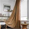 CEMELI Tenda Stile Etnico Bohémien a 1 Pannello, a Righe Oro Rosso Caldo, Stampata in Cotone e Lino, per Soggiorno, Camera da Letto