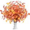 OMIGA Fiori Autunnali Artificiali 6 Pezzi Rami Decorativi Foglie Finte | 60 cm Autunnali Artificiali Decorazione con Eucalipto per Tavolo Halloween Giardino Veranda