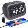 Venchin Sveglia Digitale da Comodino: 115dB Sveglia forte Sonno Pesantissimo 2 Allarme 6 Livelli di Luminosità Controllo Vocale 6 Suoni Natura Snooze e 12/24 Ore DST Orologio da Tavolo Digitale a Corrente