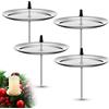 Nuenen 4 Portacandele per Corona dell'Avvento di Natale 7,5 cm/ 2,95 Pollici Supporto Piatto in Metallo per Candele Candelabri da Tavolo Decorazioni per Centrotavola Ghirlanda Casa (Argento)