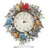 Starnearby Diamond Painting Orologio da Tavolo Fai da te, Pittura Diamante Ornamento da Tavolo con Funzione Orologio, Orologio Pittura Diamante Artigianato Ornamento da Scrivania Decorazione