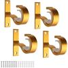 KINHARD Supporti per Bastoni Tende, 4 Pezzi Bastoni per Tende a Soffitto, Staffe per Tende in Metallo, Supporti per Tende, per Asta per Tenda Asta Appendiabiti