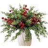 Generico 35 Pezzi Rami di Pino Artificiale di Natale con 10 Pezzi di Bacche Rosse, di Pino Norfolk Sempreverdi Realistici da 10,5 Pollici Decorazione Natalizia, Ghirlanda di Albero di Natale