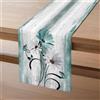 AwzyGous Runner da Tavolo Moderno con Fiori in Blu Turchese e Verde Acqua, Runner da Tavolo 40x180 cm, Decorazione Estiva per la Tavola Della Cucina per Interni ed Esterni, Decorazioni per Feste
