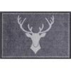 Salonloewe Zerbino lavabile, motivo cervo Franz, antracite, 50 x 75 cm, per porta d'ingresso esterno, stile rustico