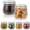 Astralong Set di 6 Barattoli in Vetro con Coperchio Ermetici 500ml, Vasetti Conserva con Chiusura a Clip & Guarnizione, Barattolo Spezie, Contenitori Alimentari per Marmellata, Caffè, Zucchero, Pasta, Cucina