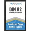DisplayLager - Cornice a Scatto da 25 mm, Profilo in Alluminio e Disco di Protezione antiriflesso e Materiale di Fissaggio (A2, Nero)