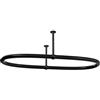 Aquaworld Tradizionale asta per tenda da doccia ovale - montaggio a soffitto con finitura in acciaio a basso tenore di carbonio - nera opaca - 110 x 64 x 28 cm (ganci per tende gratuiti)
