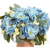 KP HOME Mazzo di Peonie Artificiali in Seta Tocco Reale - Fiori Finti Per Decorazioni con 12 Capolini Blu, Steli H 40 cm - Composizione per Interni ed Esterni, Tavola, Matrimoni, Eventi o Cimitero