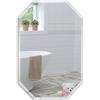 Neue Design Bellissimo specchio da bagno ottagonale, moderno ed elegante, angoli smussati, da parete 70cm x 50cm