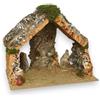 KORAT Capanna Presepe in Legno, Sughero e Muschio - 3 Dimensioni Disponibili (Piccola, Media, Grande) - Capanna Artigianale per Natività - Realistica e Curata nei Dettagli (Grande - 42x28x30 Cm)