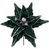 GL-Turelifes Fiori di Natale grandi glitterati da 30 cm, 6 pezzi in velluto artificiale, fiori di stella di Natale, ornamenti glitterati per albero di Natale (Verde)