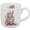 Royal Worcester Wrendale by Royal Worcester Tazza in porcellana fine, motivo elefanti, multicolore, 325 ml